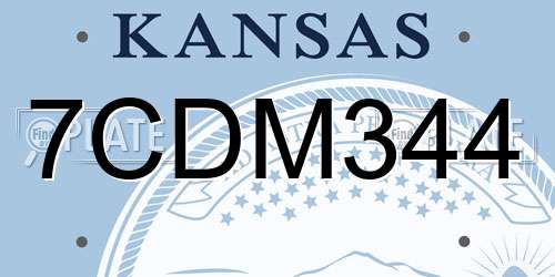 7CDM344 Kansas License Plate