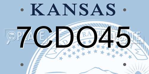 7CDO45 Kansas License Plate