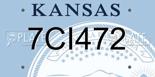 7CI472 Kansas License Plate