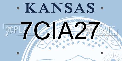 7CIA27 Kansas License Plate