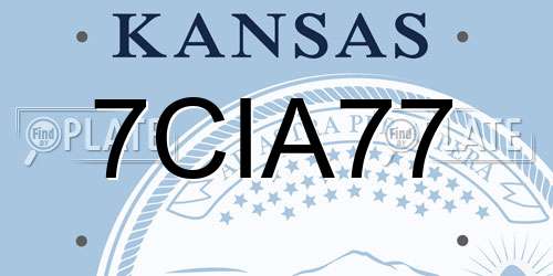 7CIA77 Kansas License Plate