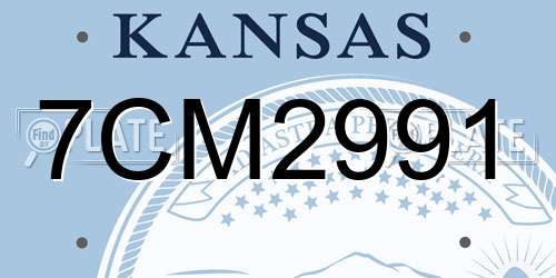 7CM2991 Kansas License Plate