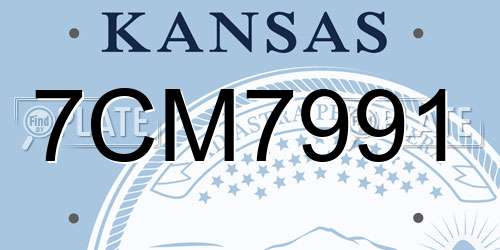 7CM7991 Kansas License Plate