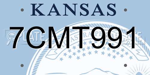 7CMT991 Kansas License Plate