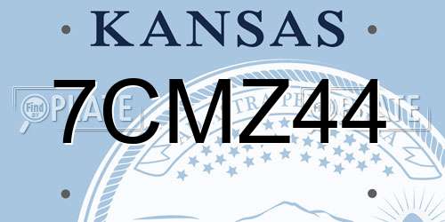 7CMZ44 Kansas License Plate