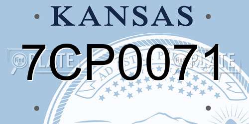 7CP0071 Kansas License Plate