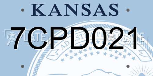 7CPD021 Kansas License Plate