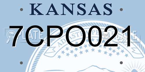 7CPO021 Kansas License Plate