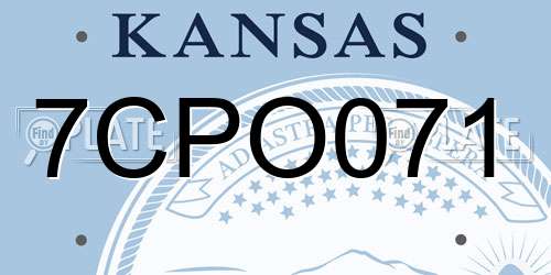7CPO071 Kansas License Plate