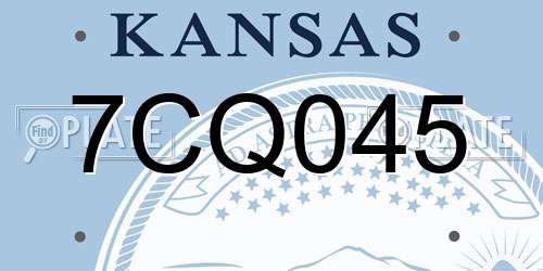 7CQ045 Kansas License Plate
