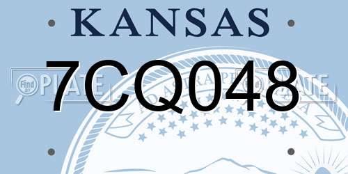 7CQ048 Kansas License Plate
