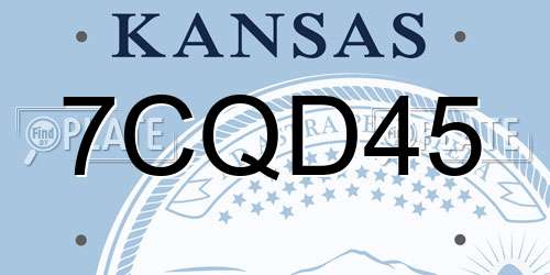 7CQD45 Kansas License Plate