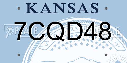 7CQD48 Kansas License Plate