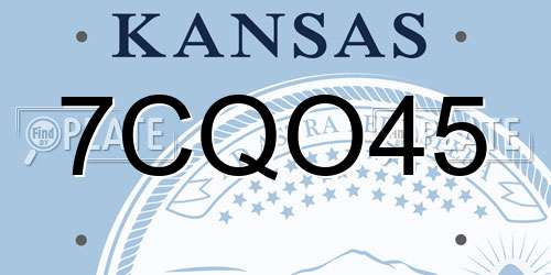 7CQO45 Kansas License Plate