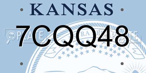 7CQQ48 Kansas License Plate