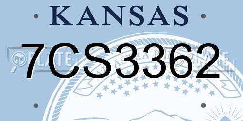 7CS3362 Kansas License Plate