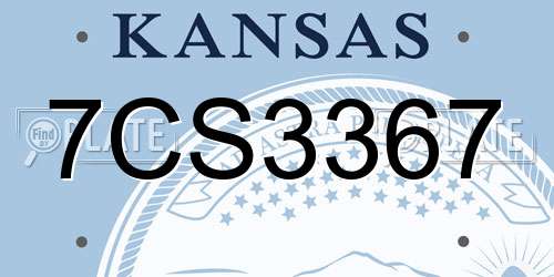 7CS3367 Kansas License Plate