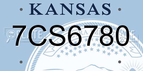 7CS6780 Kansas License Plate