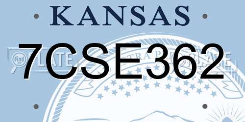7CSE362 Kansas License Plate