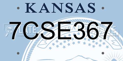 7CSE367 Kansas License Plate
