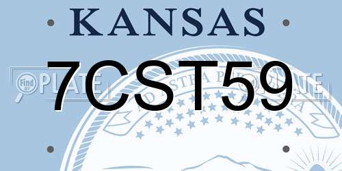 7CST59 Kansas License Plate