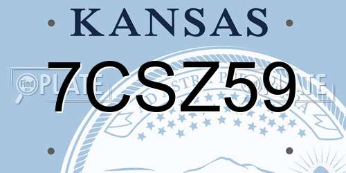 7CSZ59 Kansas License Plate