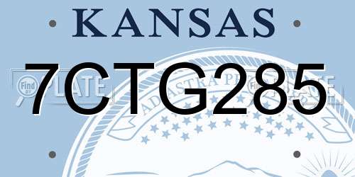 7CTG285 Kansas License Plate