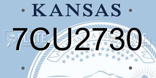 7CU2730 Kansas License Plate