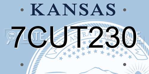 7CUT230 Kansas License Plate