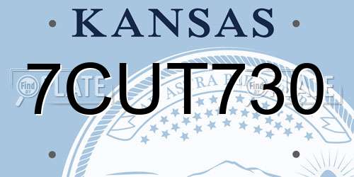 7CUT730 Kansas License Plate