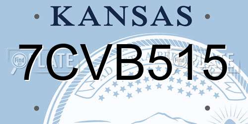 7CVB515 Kansas License Plate