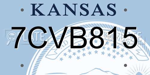 7CVB815 Kansas License Plate