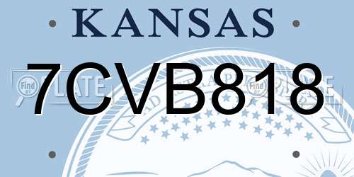7CVB818 Kansas License Plate