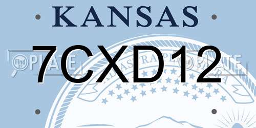 7CXD12 Kansas License Plate