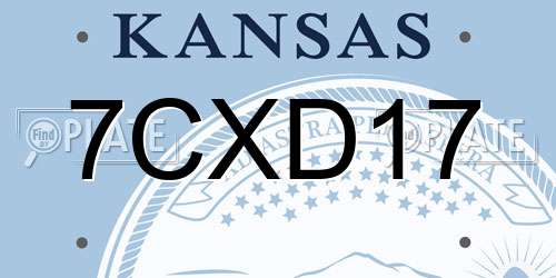 7CXD17 Kansas License Plate
