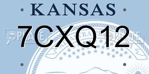 7CXQ12 Kansas License Plate