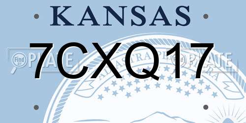 7CXQ17 Kansas License Plate