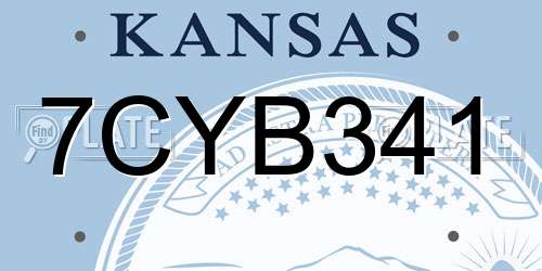 7CYB341 Kansas License Plate