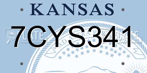 7CYS341 Kansas License Plate
