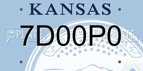 7D00P0 Kansas License Plate