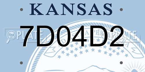7D04D2 Kansas License Plate