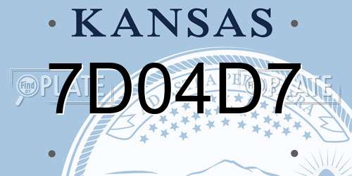 7D04D7 Kansas License Plate