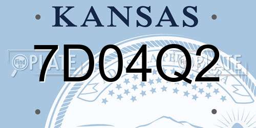 7D04Q2 Kansas License Plate