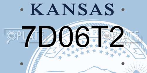 7D06T2 Kansas License Plate