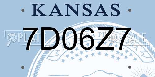 7D06Z7 Kansas License Plate