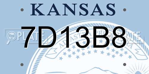 7D13B8 Kansas License Plate