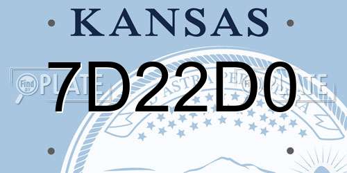 7D22D0 Kansas License Plate