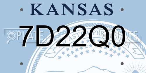 7D22Q0 Kansas License Plate