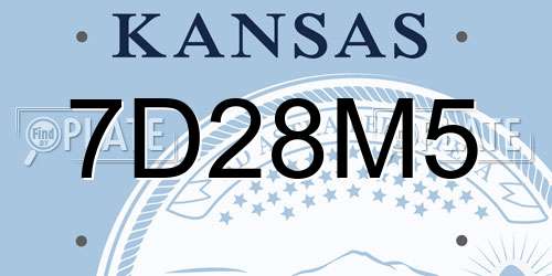 7D28M5 Kansas License Plate