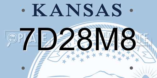 7D28M8 Kansas License Plate